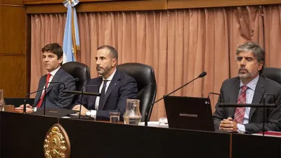 Los jueces del TOF N° 2, Andrés Basso, Jorge Gorini y Rodrigo Giménez Uriburu.