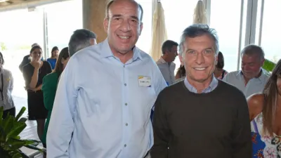Esteban Vitor y Mauricio Macri en el Foro Federal de Legisladores Provinciales del PRO en Bariloche.