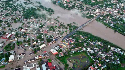 Imagen aérea de las inundaciones en el Estado de Veracruz (México).